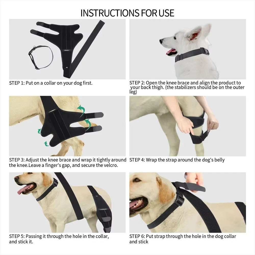 Pet Dog Knee Brace for Joint Pain Muscle Sore Leg Brace Rear Leg Bracer Support for Elderly Disabled Injured Dogs Knee Brace