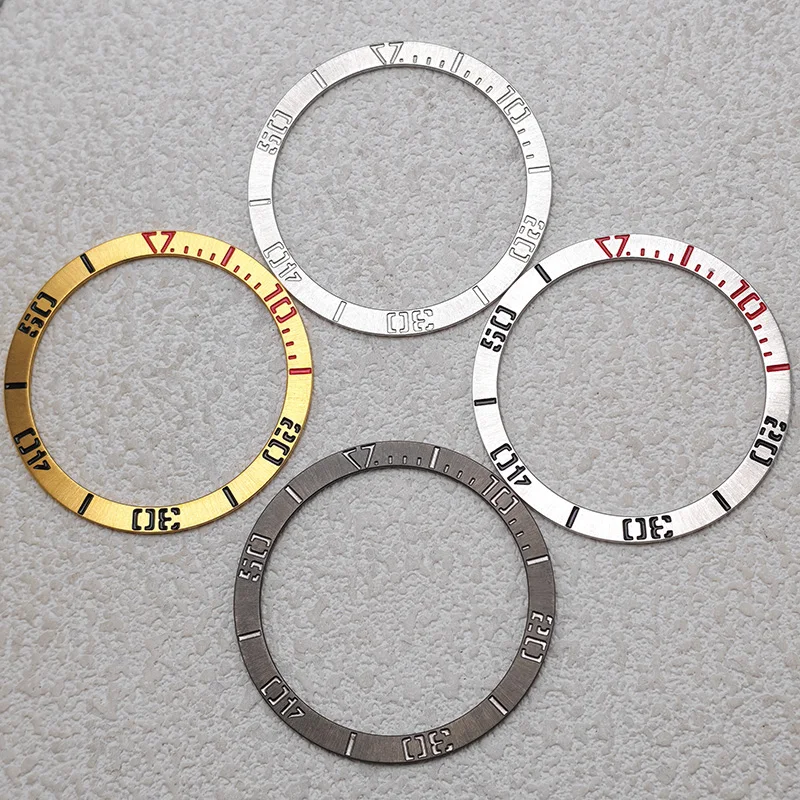 38×31.5mm Steel Watch Bezel Insert Ring Flat Fits SKX007 SKX009 40mm Watch Case Watch Accessories Watch Bezel Insert Refit Parts