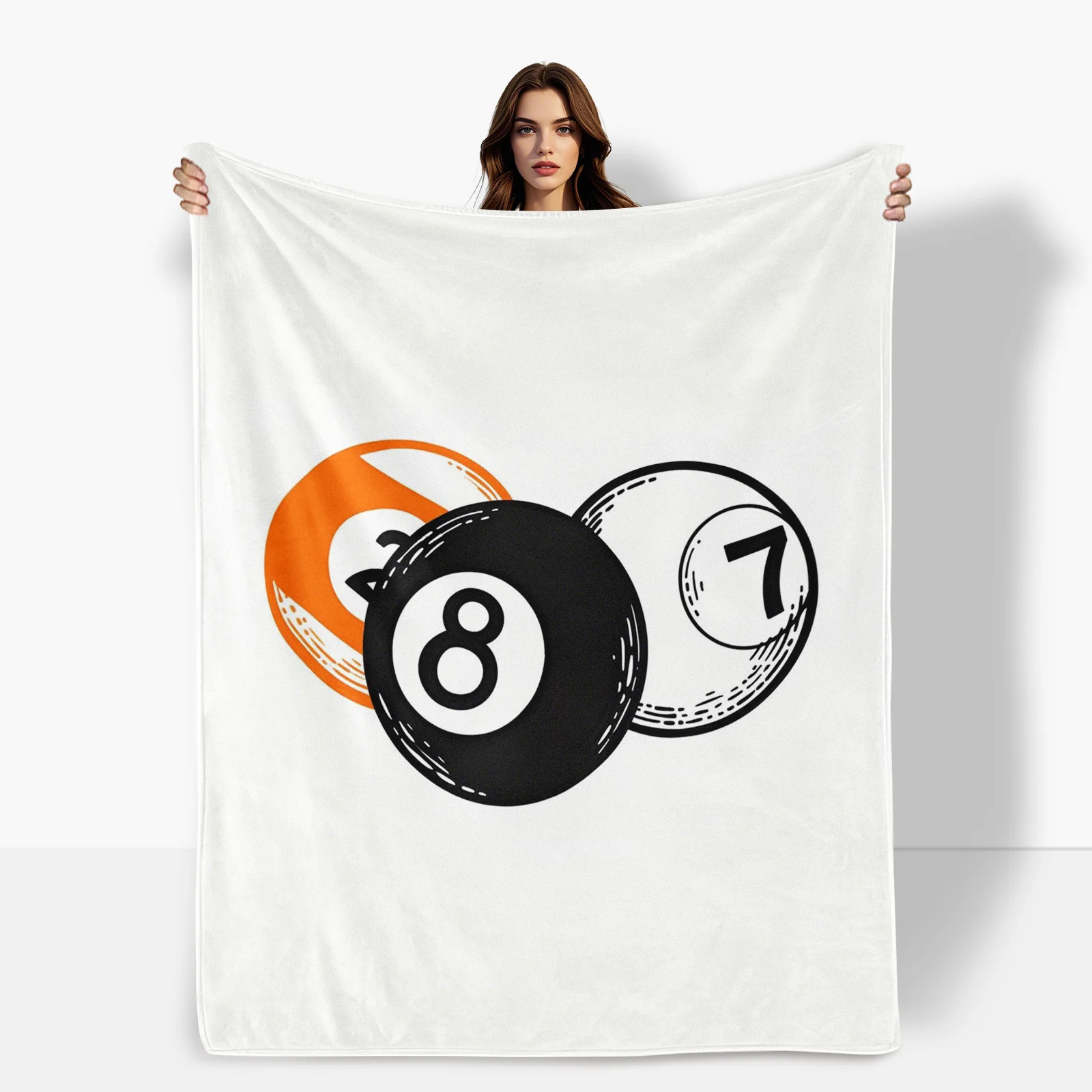 

Vibrant Orange Pool Table Sketch Blanket For Boyfriend Creative Gift Or Modern Home Decor Accent