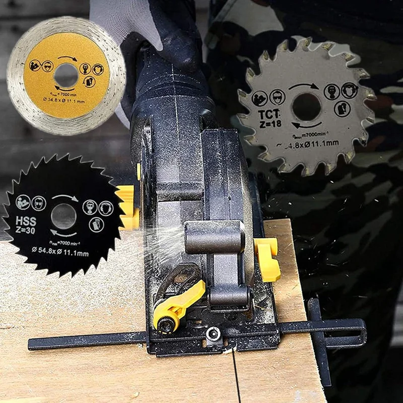 3Pcs HSS Circular Saw Blade Cutting Blade Rotary Tool Cutting Disc For Wood Cutting Outer Diameter 54.8Mm/2.15Inch Easy To Use