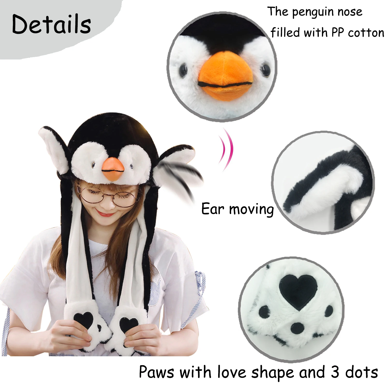 Pinvin Fül Kavargat Kalap Divatcikk Animal Plüss toys Kalap ears jumiping Felfelé Kalap cosplay parties Gúnyrajz hats számára gyerekeknek Felnőtt  Fül kupak