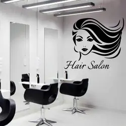 NEW Hair Salon Wall Art Decal Wall Art Sticker Murals Waterproof Wall Decals Home Party Decor Wallpaper