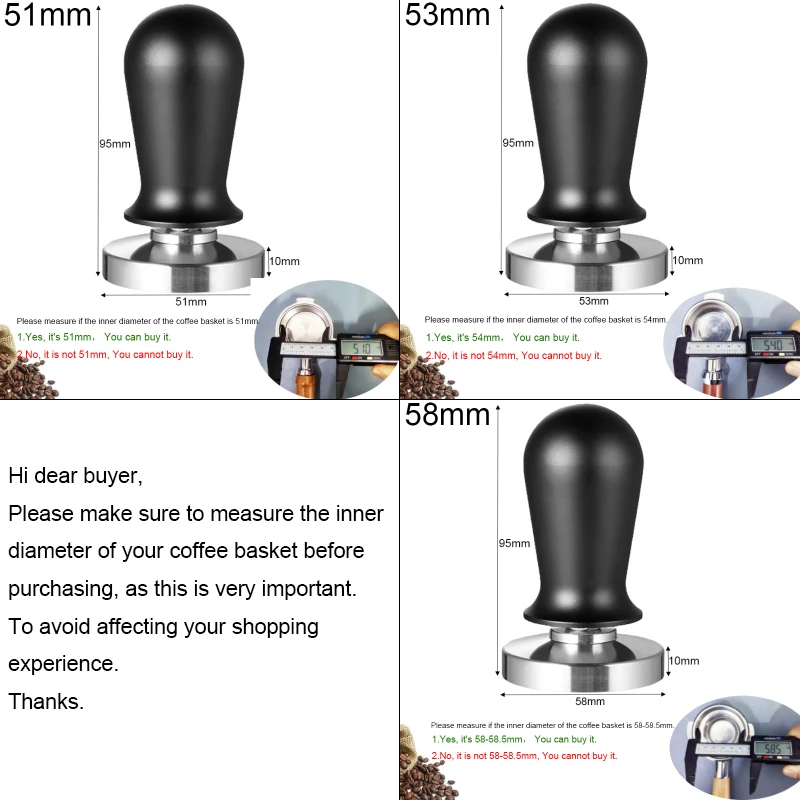 51/53/58mm 30 Pounds Calibrated Espresso Tamper Pressure Tampers for Coffee 51/54/58mm Portafilters