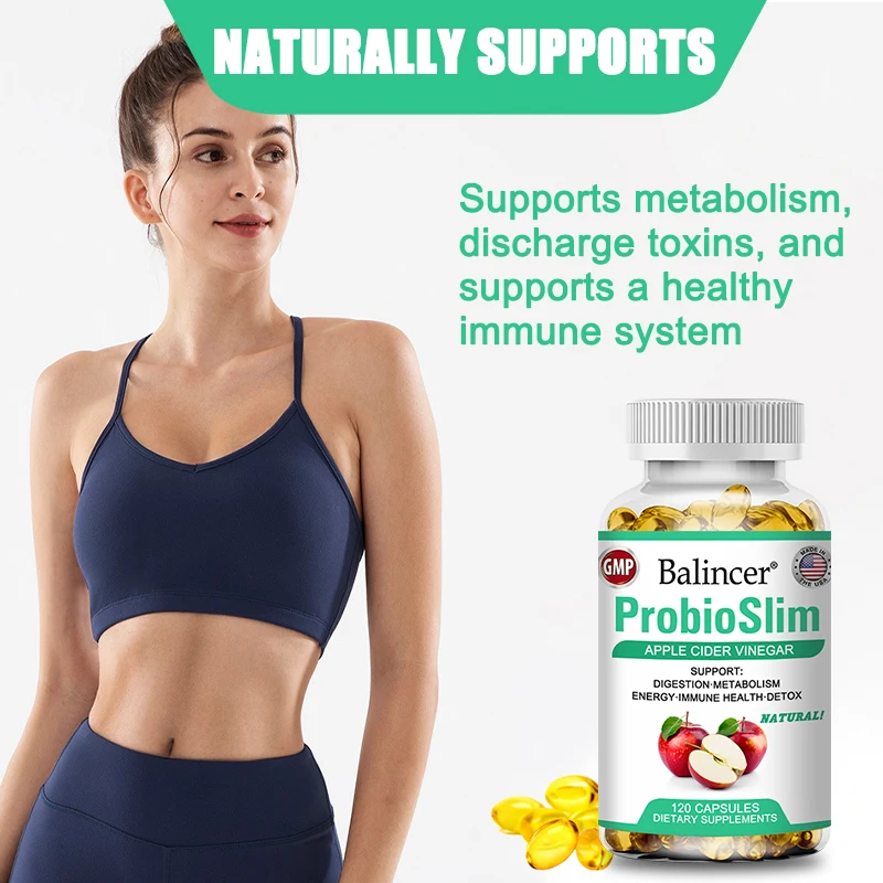 Apple Cider Vinegar Capsules - Detoxification, Weight Management, Supports Cardiovascular and Digestive Health