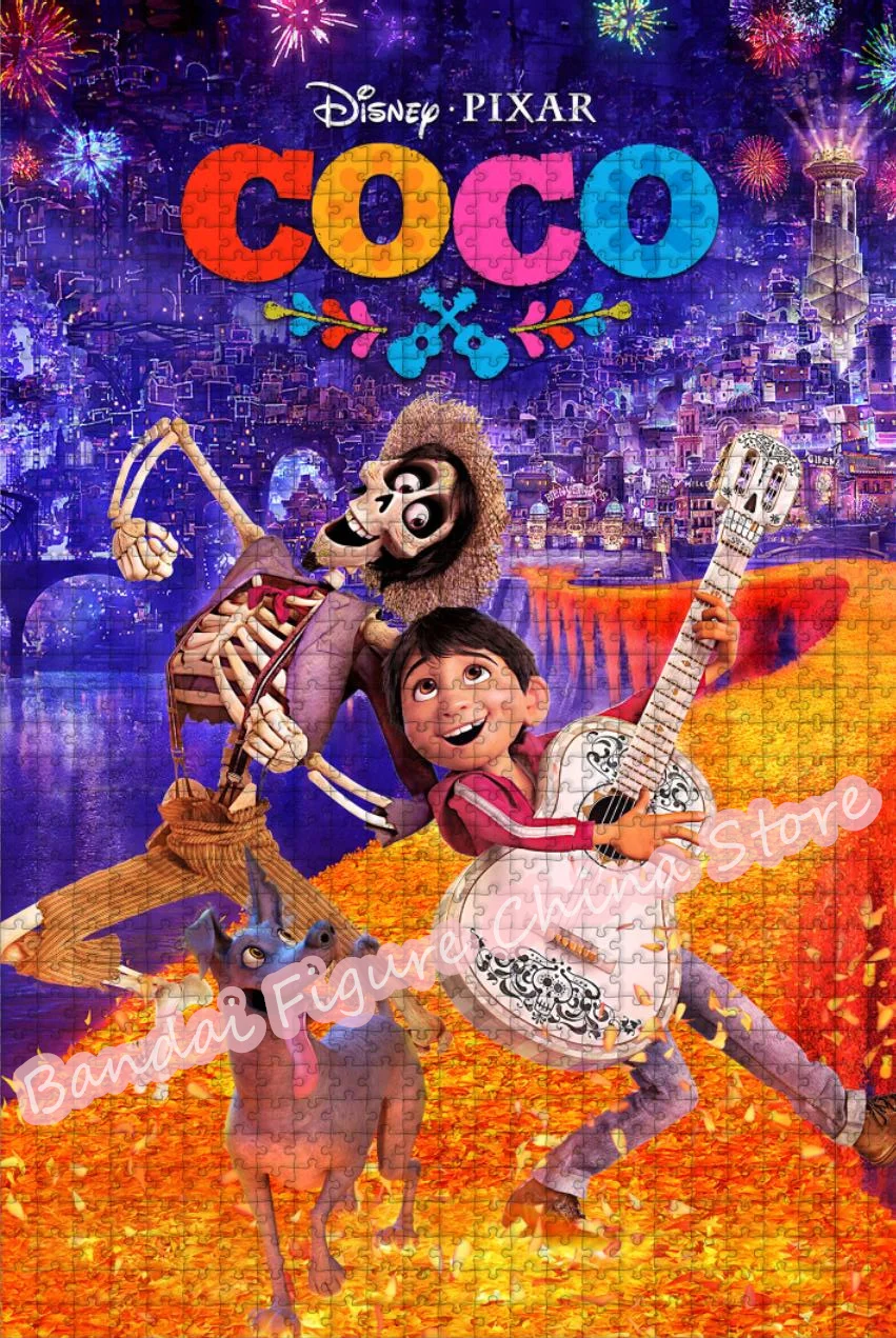 Jigsaw Puzzles Coco Disney Pixar Movies 300/500/1000 Pieces Diy Creative Cartoon Decompress Educational Puzzles for Kids Gifts