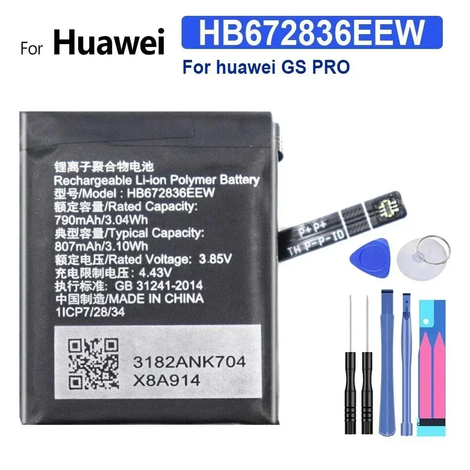 HB672836EEW Replacement Battery For Huawei GS Pro GSPro Watch 790mah Batteries for Smartphones Warranty + Track Code