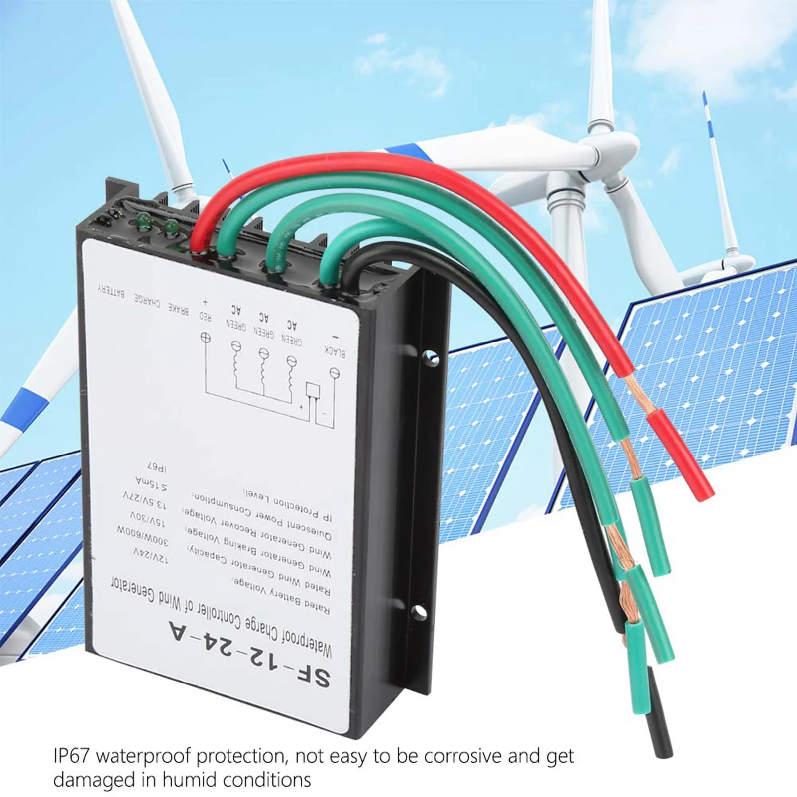 Wind Turbine Charge Controller 300W/600W Waterproof Wind Turbine Generator  Controller Regulator Wind Turbine Controller - view 2