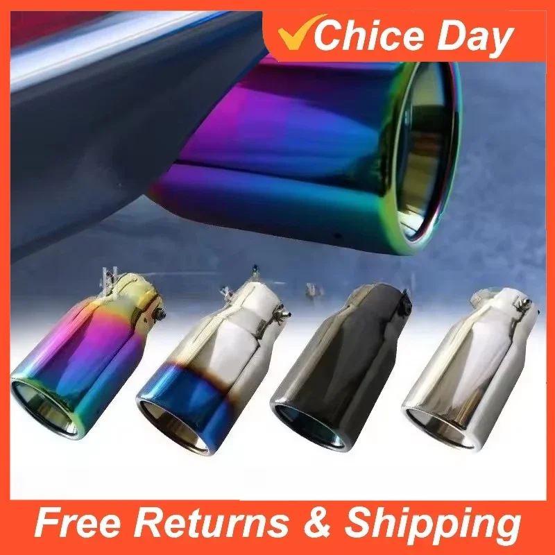 

Universal Fit for Most Vehicles Stainless Steel Chrome Exhaust Muffler Tip -Car Auto Rear Tail Pipe Trim Exhaust Throat Amagi