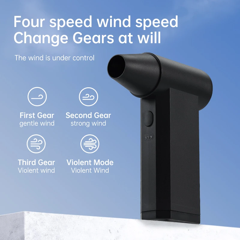 Pintudy Portable 150000RPM High-Efficiency Mini Turbo Fan Wind Speed 52m/s Handheld Electric Blower for Home/ Outdoor Use