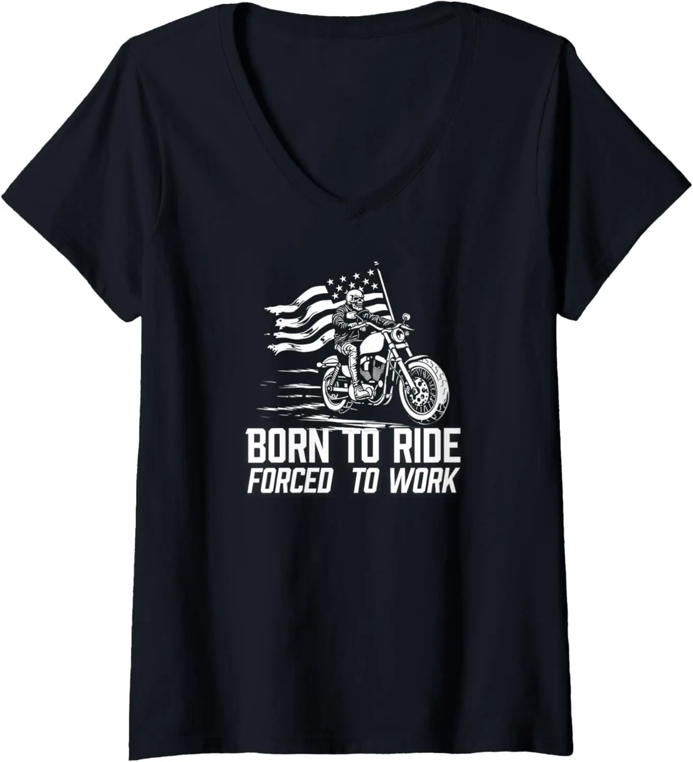 Camiseta con cuello en V para hombre y mujer, arte americano de moto de cross para hombre y mujer
