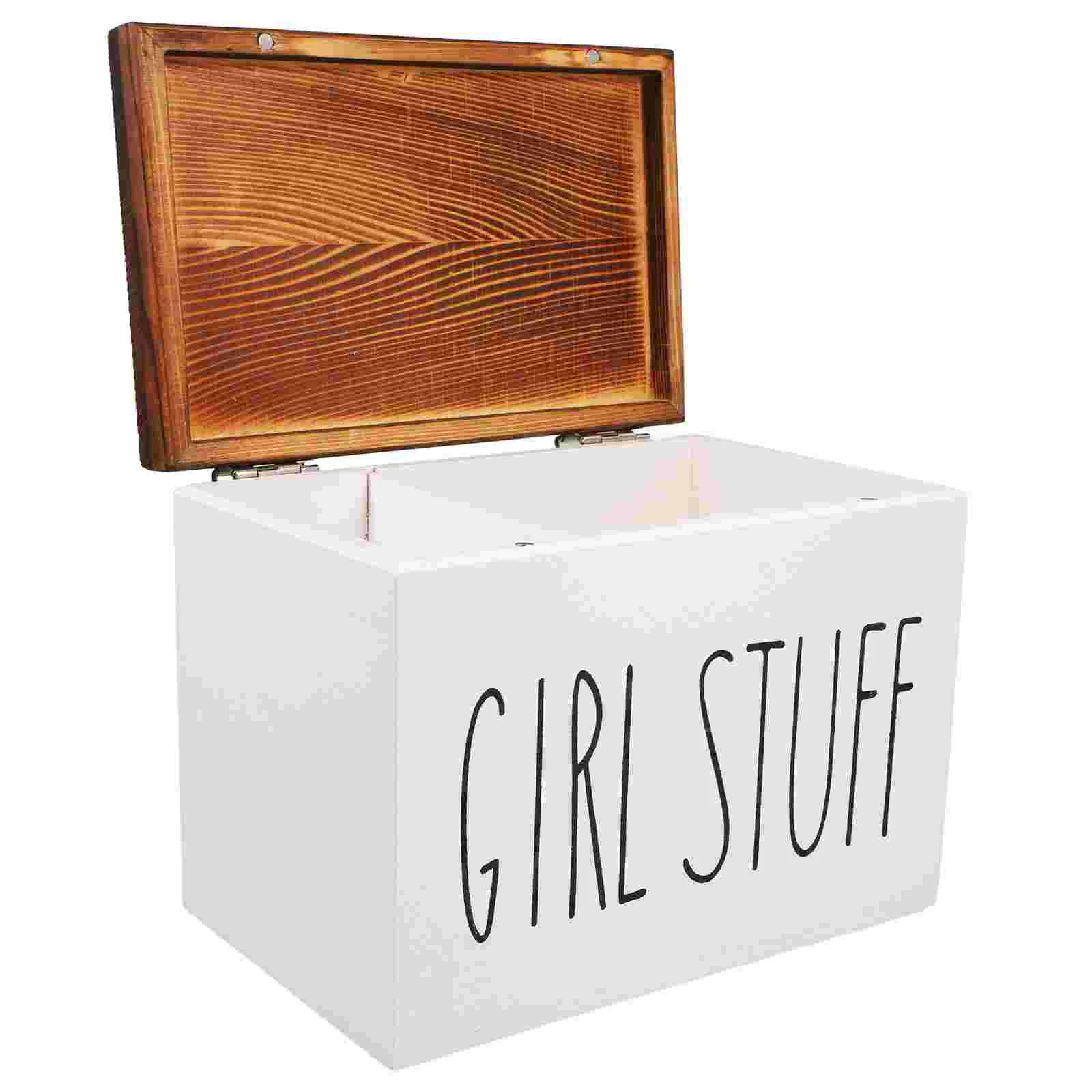 

Storage Box Pad Container for Bathroom Holder Women Vintage Containers Dorm Decor Period Stuff