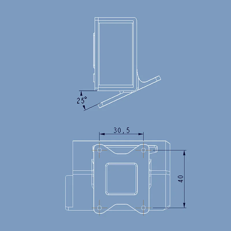 Funda protectora impresa en 3D de TPU con Base de ángulo de ajuste FPV aéreo para GoPro Hero 8 Action