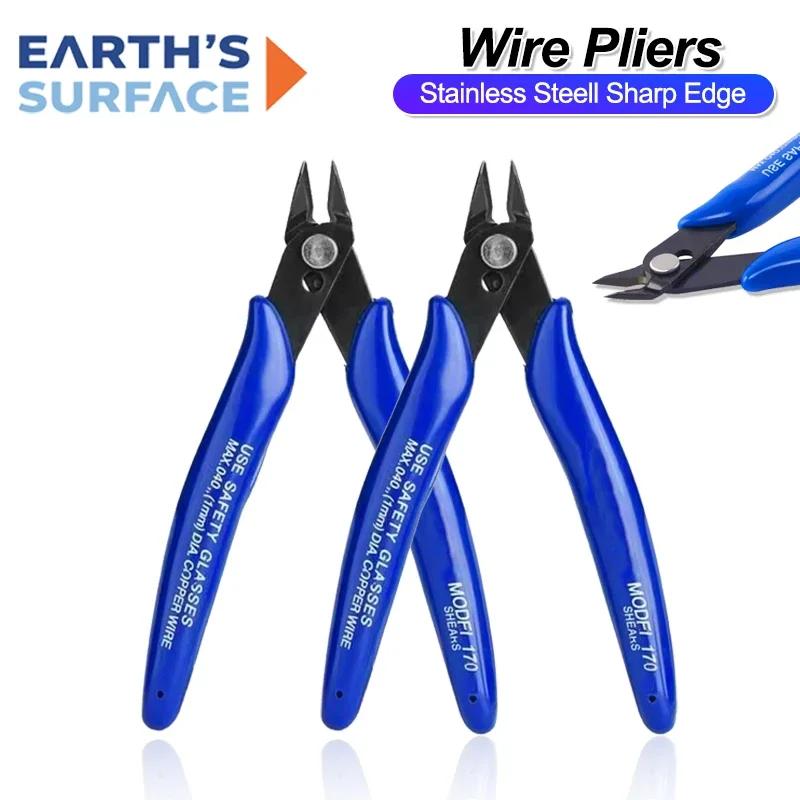 Carbon Steel Multi-Functional Pliers, Electrical Cable Cutting Side Flush Nipper Snips for Household Hand Tools