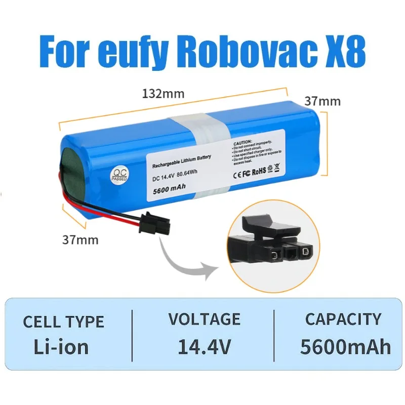 بطارية روبوت 5600 مللي أمبير في الساعة 6500 مللي أمبير في الساعة لـ Eufy RoboVac L10 L70 X8 Hybrid X8T226X X8 Pro SE للمكنسة الكهربائية Qihoo 360 S9 X90 X95 #2