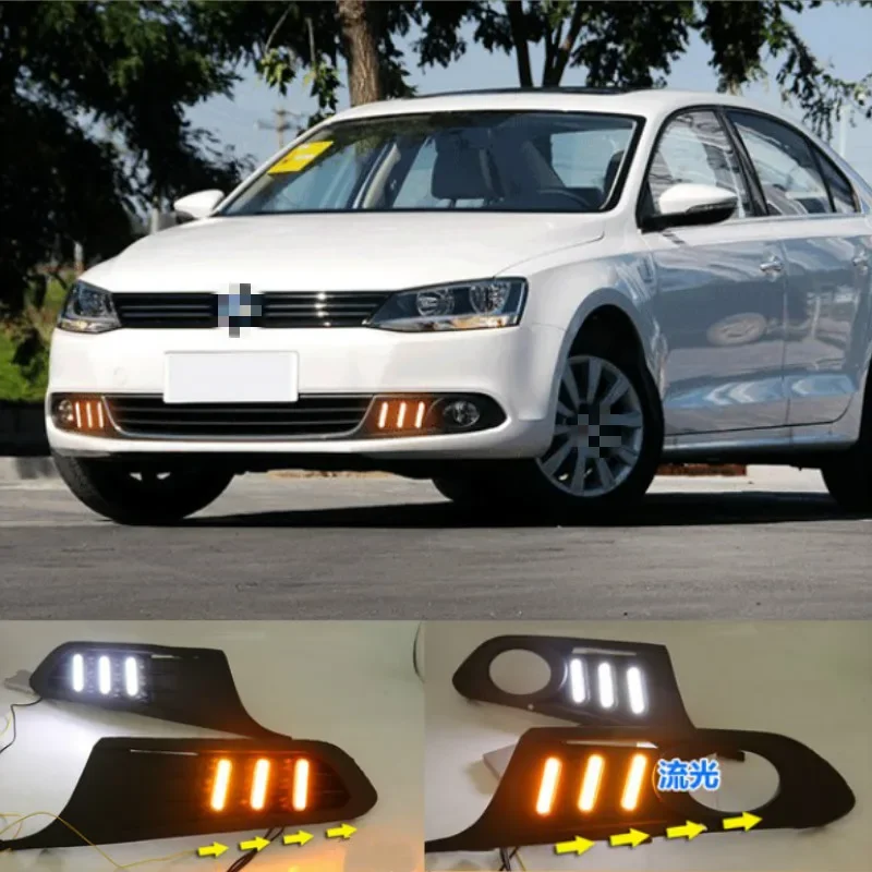 

1 Set 12v LED For Volkswagen VW Jetta Sagitar 2012 2013 2014 DRL Daytime Running Lights Daylight ABS Fog Lamp Cover