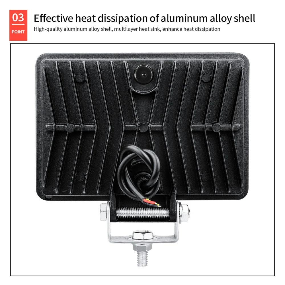 

Сменные рабочие фонари Lamp Work: прожектор + рассеянный свет -40 ℃ -85 ℃ 2.3A±0.2 50000H 6500K Аксессуары Алюминий+LED DC 9-30V