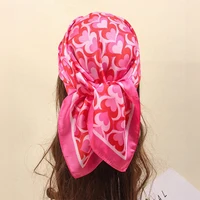 70cm Square Lemon Print Yellow Square Silk Scarf Casual Elegant Thin Breathable Neck Women Windproof Head Wrap Hair Scarves 5