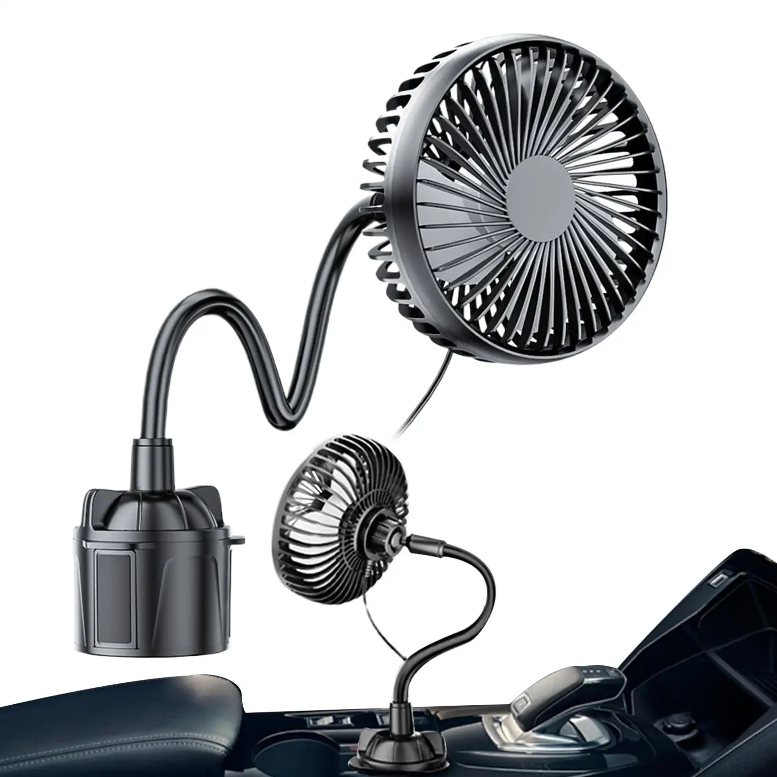 

USB-автомобильный вентилятор, 3 скорости, портативный 12 В/24 В, аксессуар для выдувания, автомобильный вентилятор, портативный автомобильный вентилятор с подстаканником для грузовика, внедорожника, автофургона