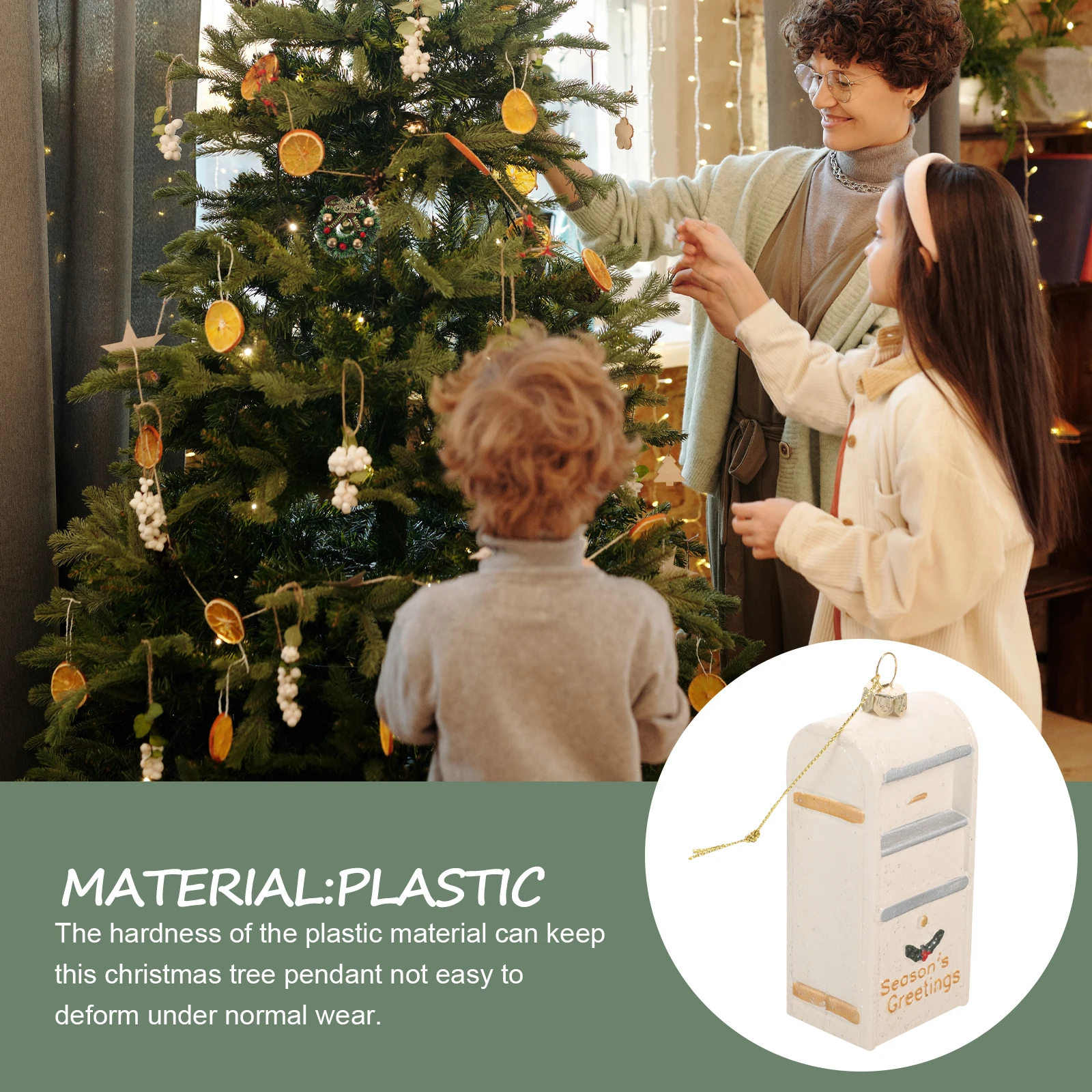 

Christmas Pendant Ornaments Vintage Hanging Decor Plastic Festive Holiday Nordic Party Decoration Small Xmas Tree Hanging