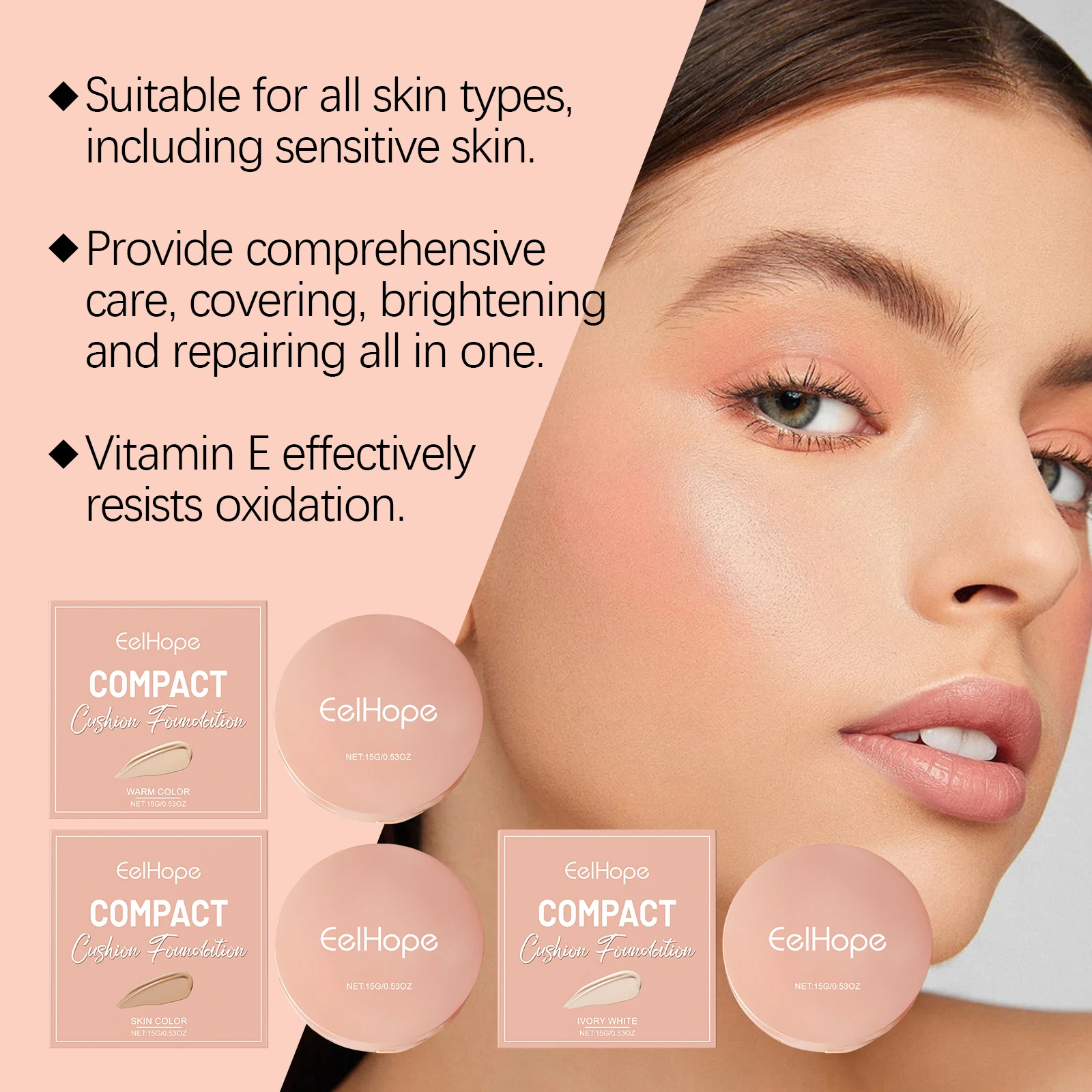 Eelhope Air Cushion Foundation Firming Concealer Moisturizing Makeup Base
