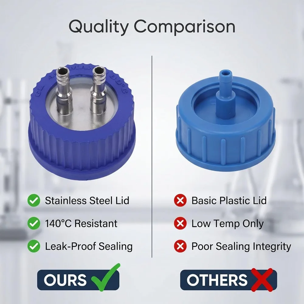 304 Stainless Steel Safety Feeding Cap 6-8mm Diameter 2 Port Mobile Phase Filling Cap Leak Proof Middle Size