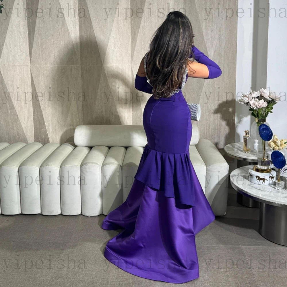 Длинные вечерние платья по индивидуальному заказу с v-образным вырезом и блестками на спине, многоуровневое платье русалки длиной до пола, современное вечернее платье Sweep Trian