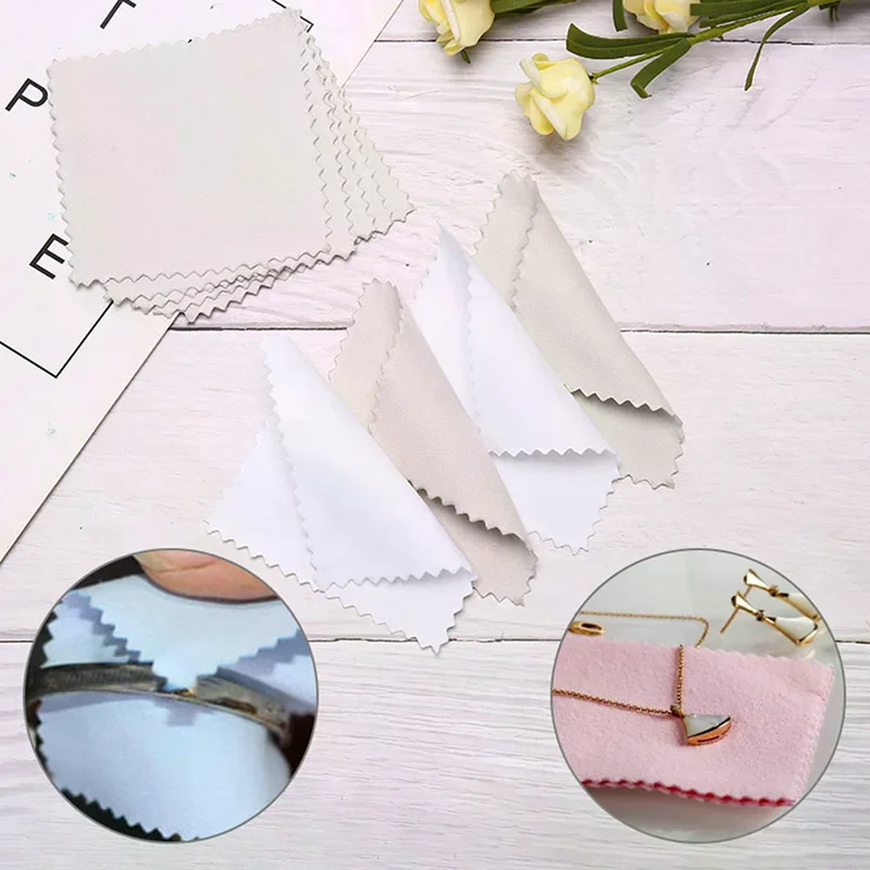 50 pieces of silver cleaning polishing cloth, soft cleaning wiping cloth, silver gold jewelry tool