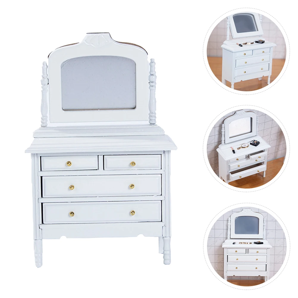 Toeletta Decorazione Mobili per la casa Mini Accessori Tavolo in legno Modello in legno Bambino in miniatura