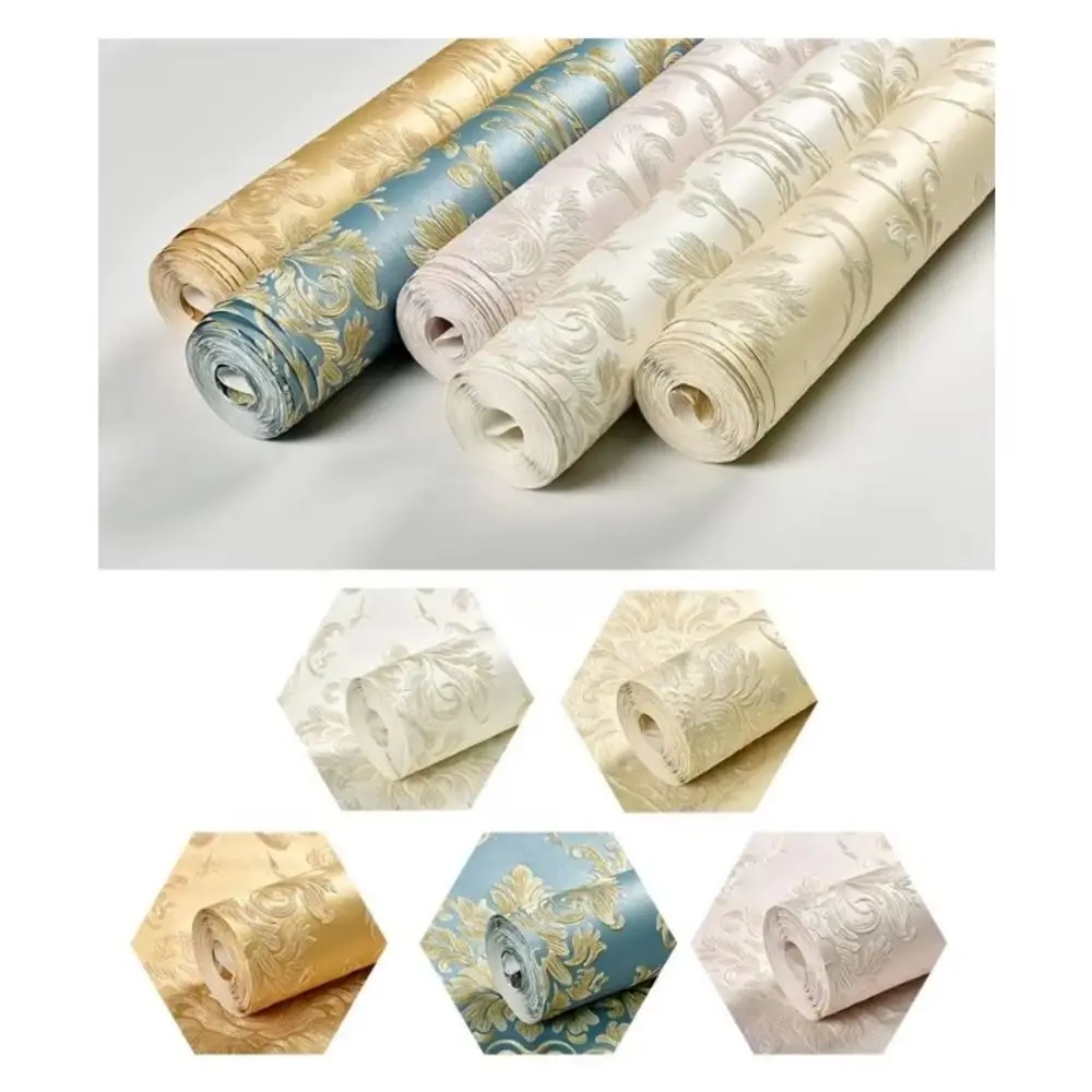 Thickened Peel and Stick Wall Sticker European Style Self-Adhesive 3D Embossed Wallpaper Washable Non-Woven Material