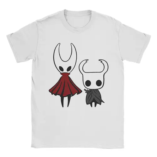 Camiseta Hollow Knight and Hornet para hombres y mujeres, camisetas de algodón a la moda de Silksong, camiseta de manga corta con cuello redondo, ropa gráfica