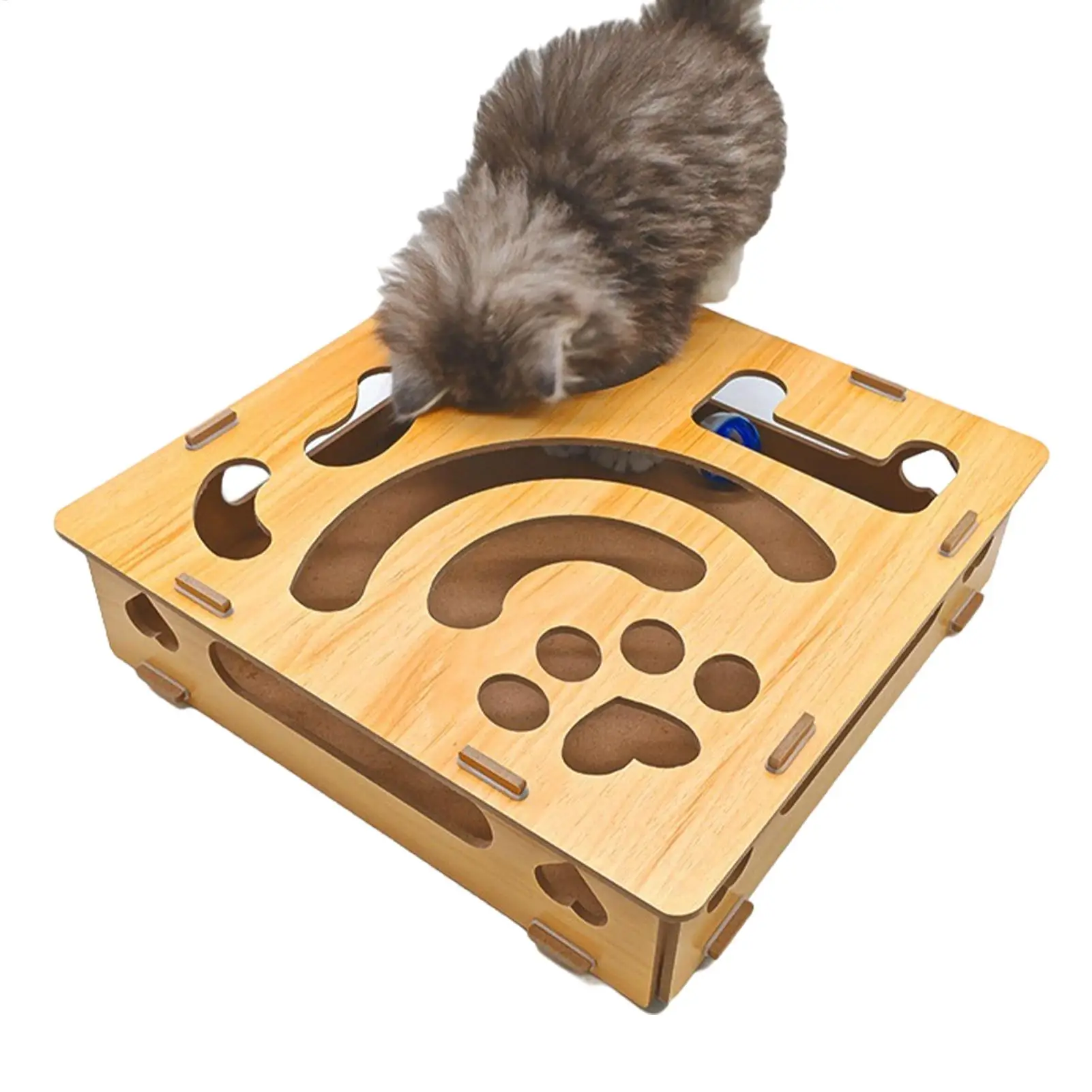 

Cat Enrichment Toys Scratching Fun Interactive Pet Accessory With Bell Balls Cat Scratcher Box For Home Indoor Outdoor Play