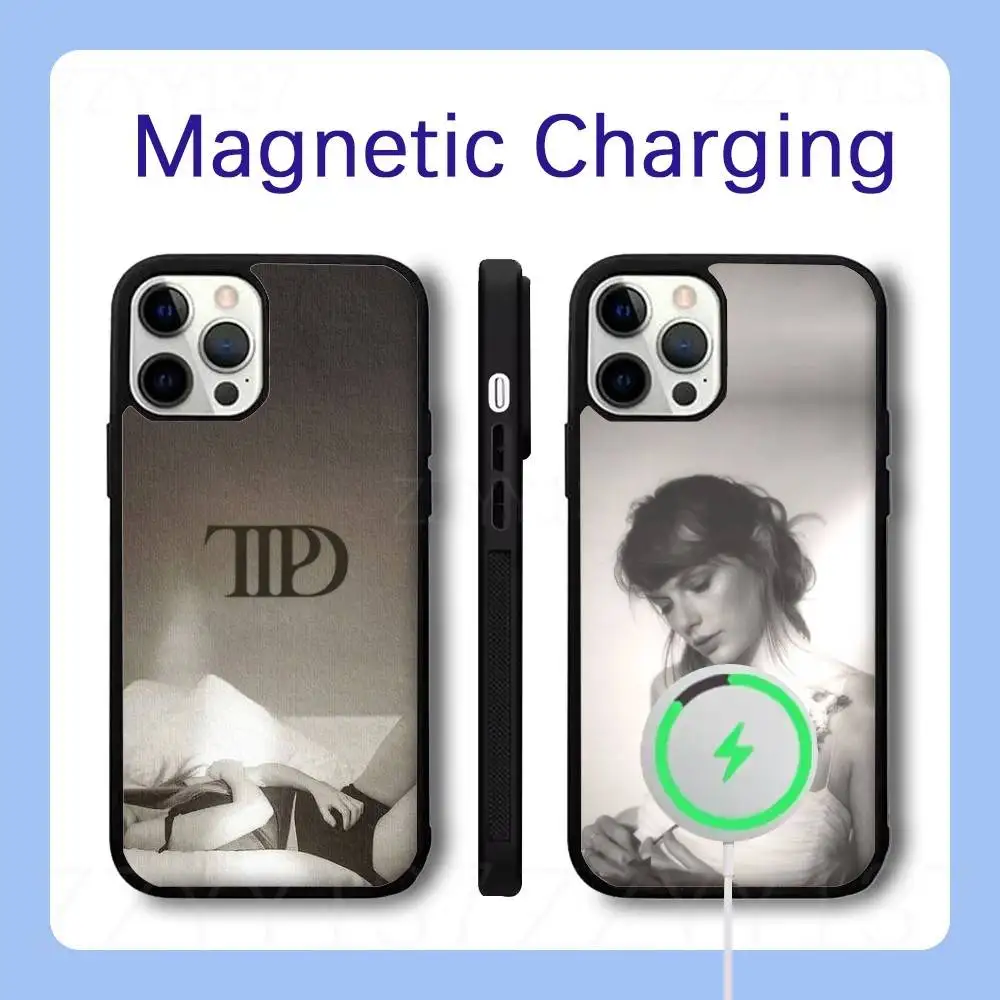 T-TaylorS THE TORTURED POETS DEPARTMENT Phone Case For iPhone 18,17,16,15,14,13,12,Pro,Max,Plus Magnetic Wireless Charge Cover