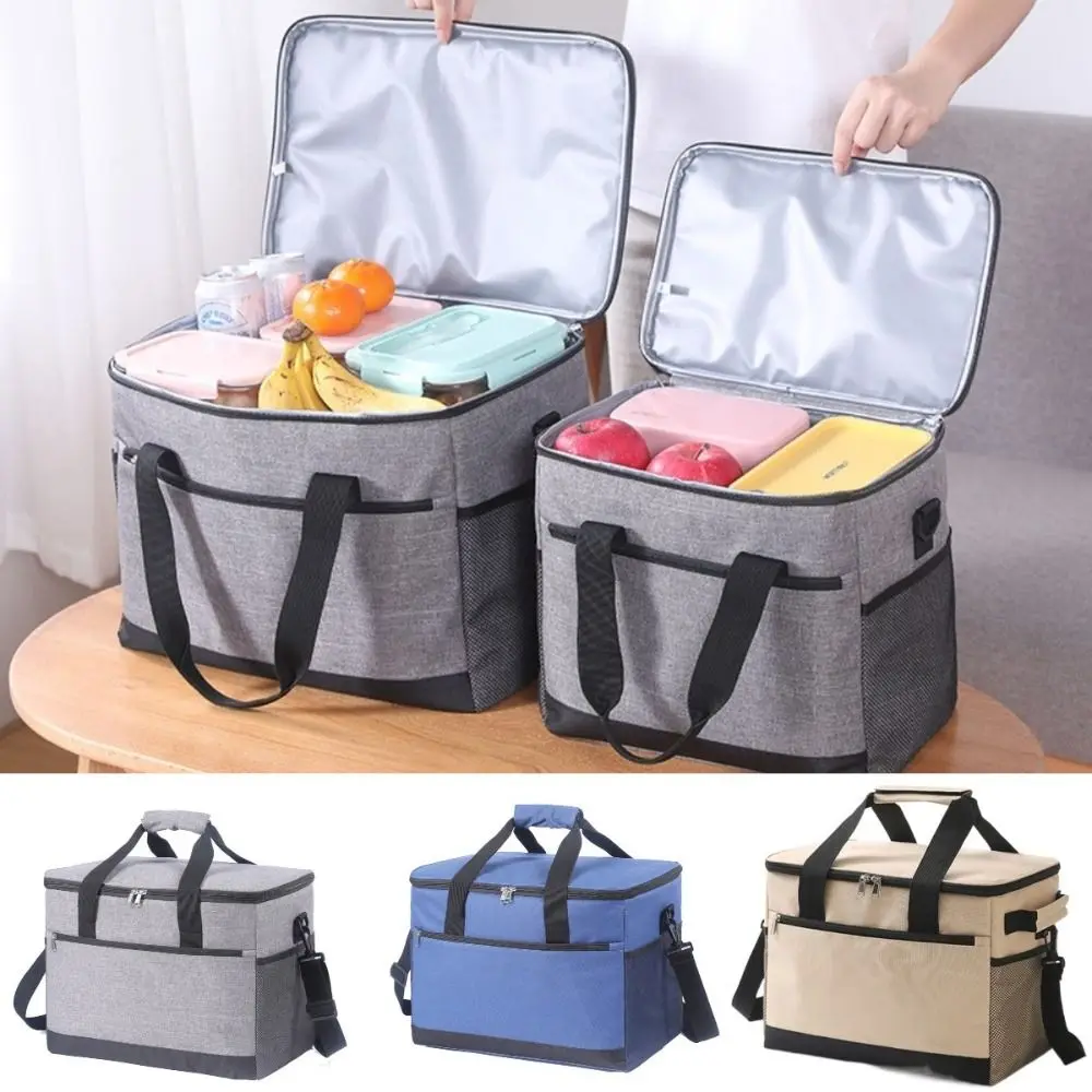 

17L/30L Camping Picnic Bag Portable Large Capacity Thermal Pie Carrier 4-6h Heat Preservation Lid Insulated Lunch Bag Outdoor