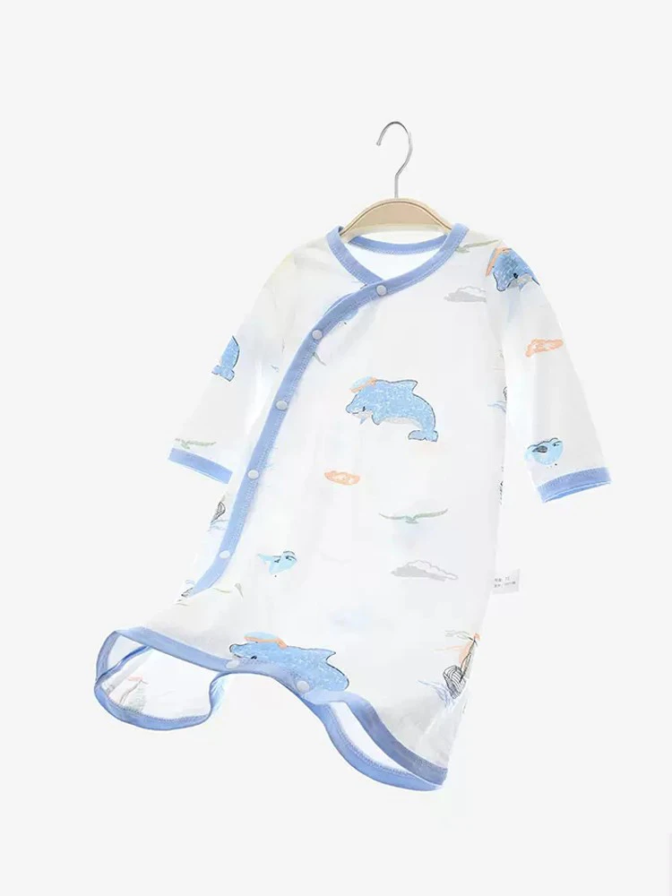 

Детская домашняя одежда из чистого хлопка с боковым открытием, повседневная, с длинным рукавом, круглым вырезом, футболка-платье