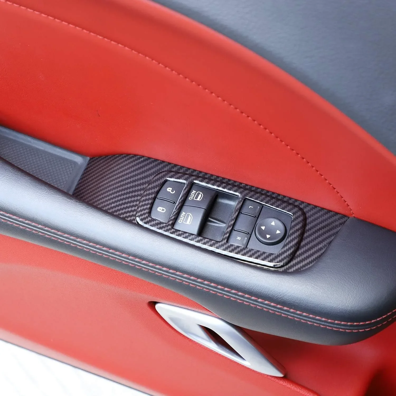 Dodge Challenger 2015-2023 Window Lift Trim Switch Panel Cover Trim Accessories Carbon Fiber for Dodge Challenger 2015-2023