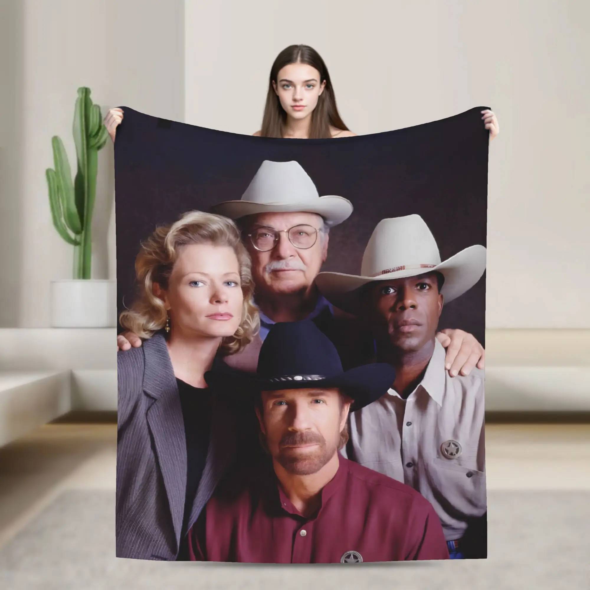 Customize A Walker Texas Ranger Themed Flannel Blanket, Machine Washable, Soft And Skin-Friendly, Comfortable Home Decoration Su