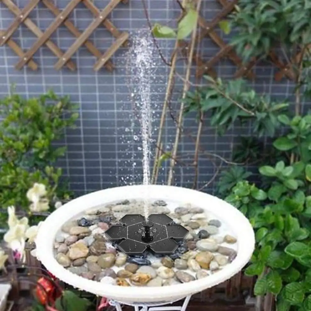 Floating Solar Fountain Pump Energy Saving Multiple Nozzles Bird Bath Fountain Hot Solar 1.4W Power Submersible Pump Pool