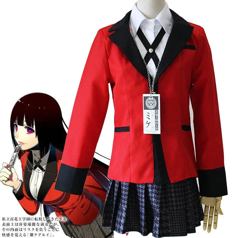 

XT8Anime Kakegurui Yomotsuki Runa cosplay costume Jk female student uniform jacket hoodie Halloween carnival costumeXT6@!