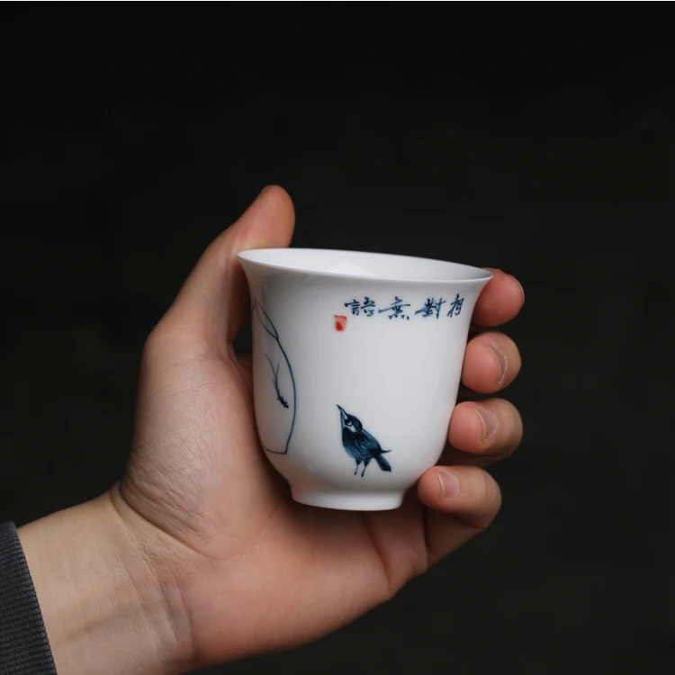 Old Size, Large CapaCity, Pure Hand-painted Master's Cup, HigH-temperature White Porcelain, Thin TransparenT, Personalized Warm