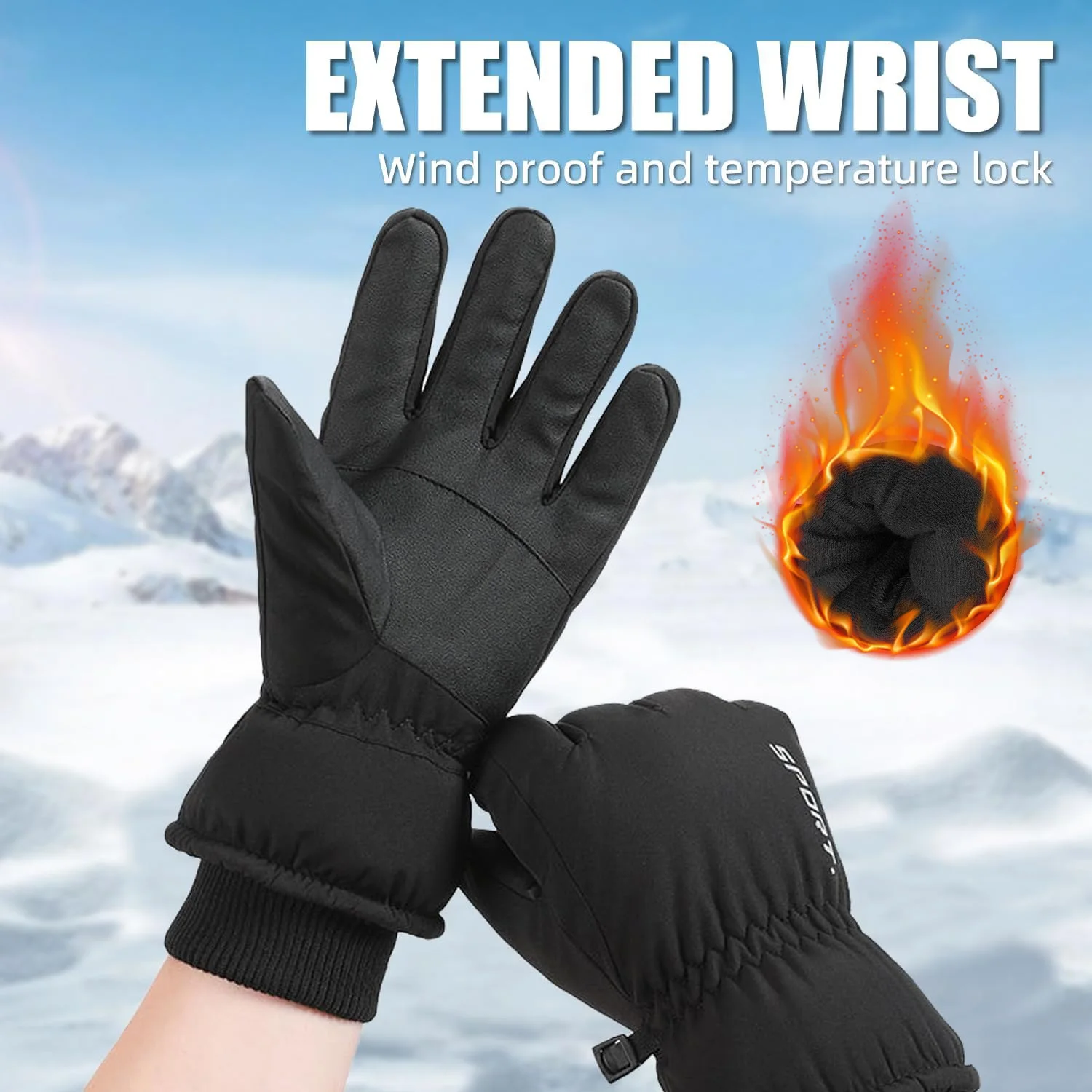

Adult Warm Winter Ski Gloves Waterproof 3M Thinsulate Snowboard Gloves Thermal Motorcycle Cycling Gloves Men Women
