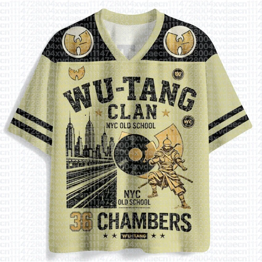 2026 Vintage Old School Hip Hop Fan Jersey, NYC Skyline Samurai Vinyl Record Retro Star 3D Print V-Neck Mesh Unisex Streetwear