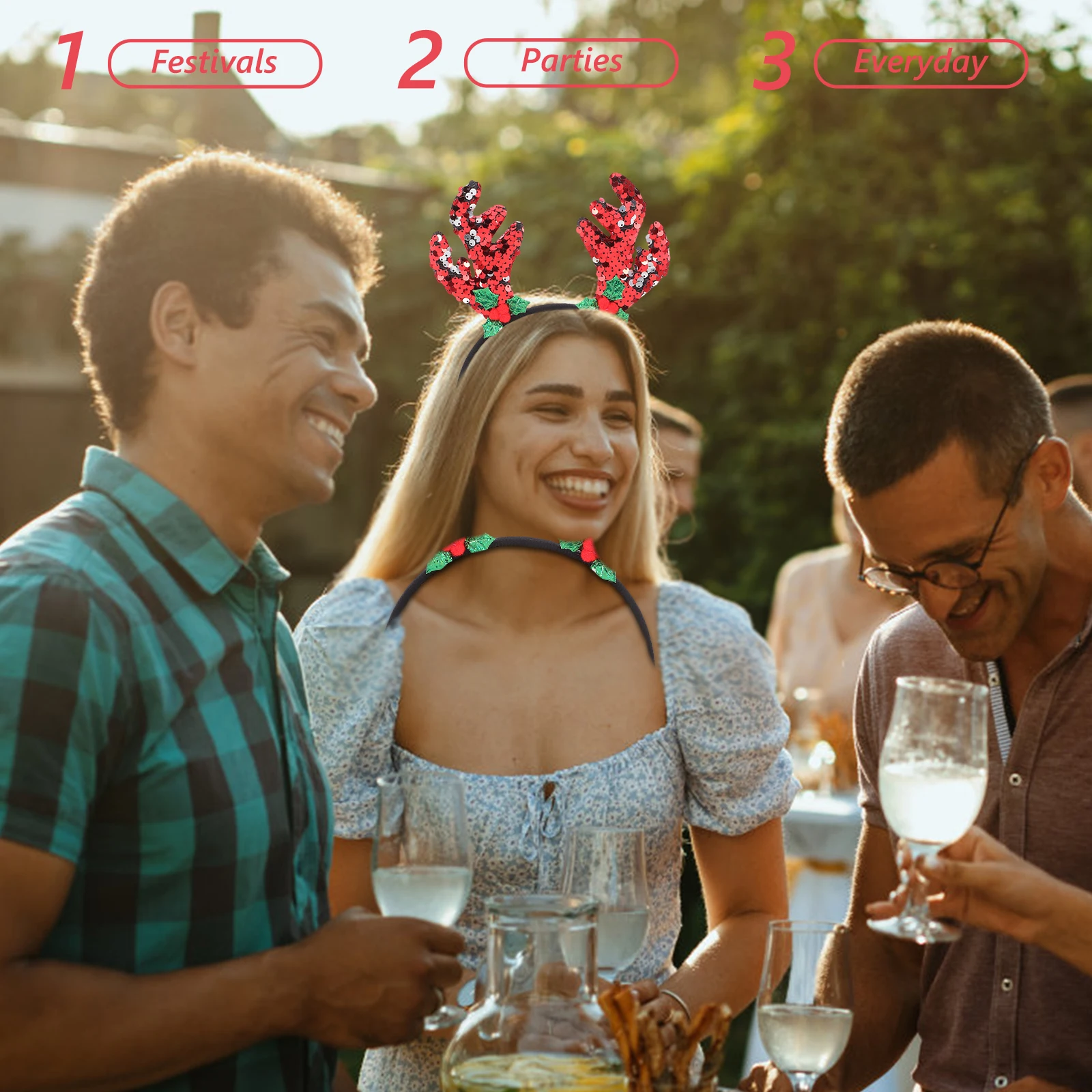 

Christmas Antler Headband Reindeer Hair Accessory Lightweight Party Costume Decor Xmas Headwear For Women Teen