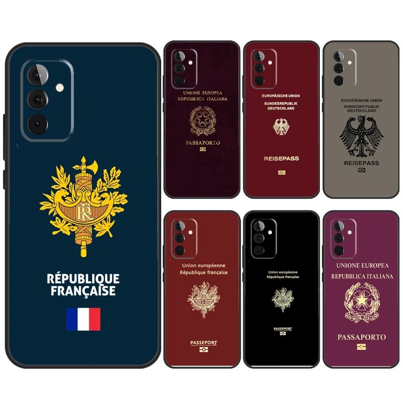 German Italian French Passport Case For Samsung Galaxy A33 A53 A13 A12 A32 A52 A14 A34 A54 A15 A25 A35 A55 A71 A51 Coque