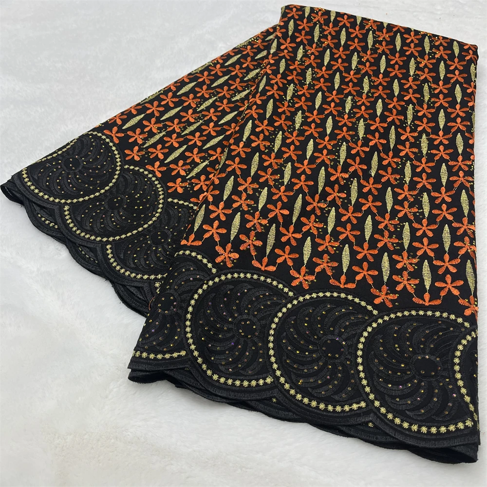 

Wholesale Embroidered Cotton Africa Stones Lace Fabric 2026 High Quality Nigeria Swiss Voile Lace In Switzerland For Wedding Sew