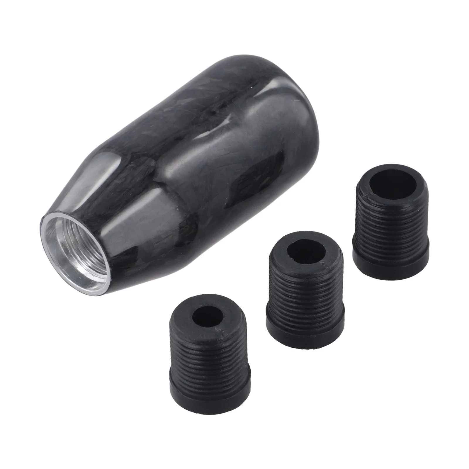 Car Gear Shift Knob Featuring Forged Carbon Fiber and Aluminum Alloy for Manual Transmission with Easy Adapter Selection