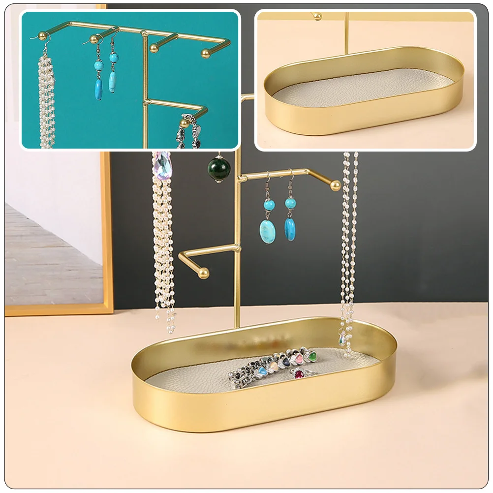 

Metal Jewelry Display Stand Earrings Necklace Bracelets Holder Organizer Storage Rack Desktop Jewelry Stand For Home Shop