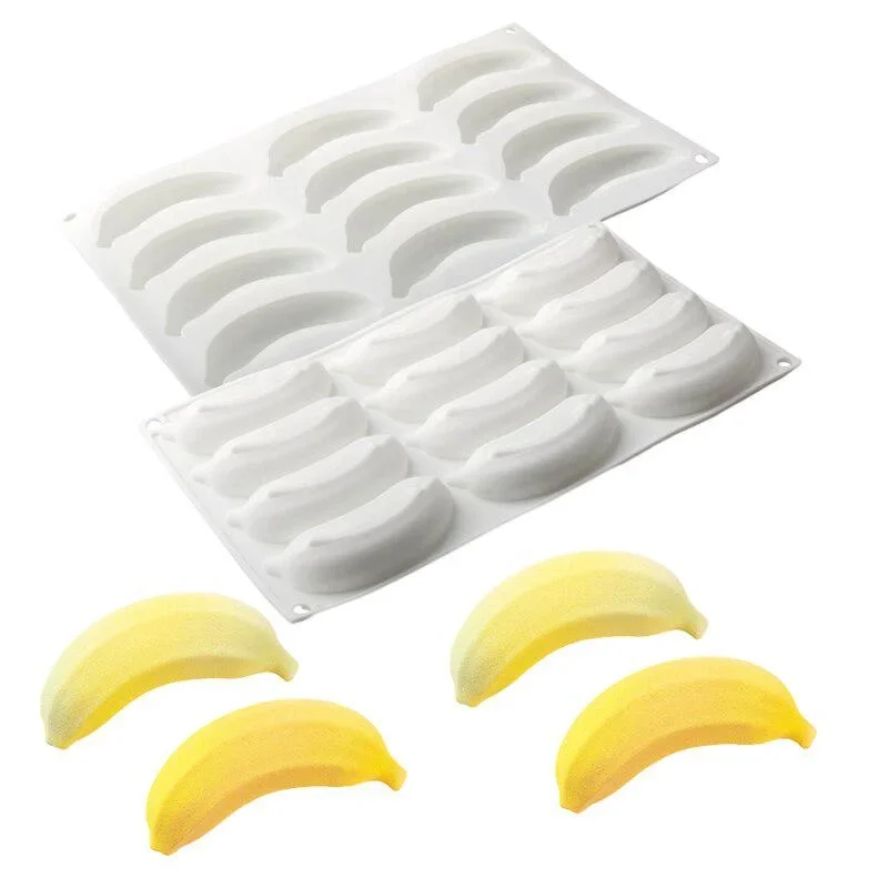 Fruits Mousse Cake Molds Orange Apple Pear Mango Strawberry Pinecone Shape Mould Silicone Cake Moulds Dessert Decorating Tools