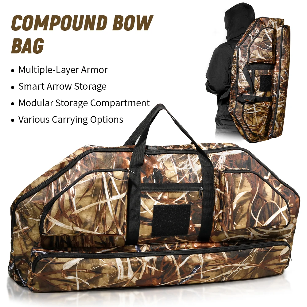 Leichter, weicher Compound-Bogenkoffer mit Taschen, 600D Bogenschützen-Rucksack-Bogentasche für die Jagd – Detail 4