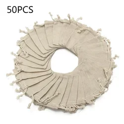 Big Deal 50pcs Jute Zack Hemp Drawstring Bag Gift Bag Burlap Packaging Bag Wedding Storage Bag Christmas Jewelry Packaging