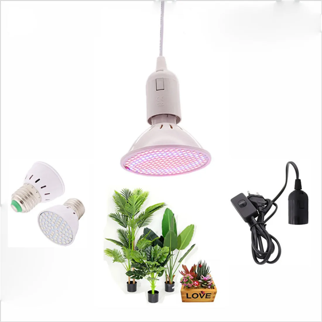 

Black White LED Pendant Grow Light Full Spectrum 6W 15W 20W 26W Plant Light for Indoor Plant E27 Adjustable Hanging Growing Lamp